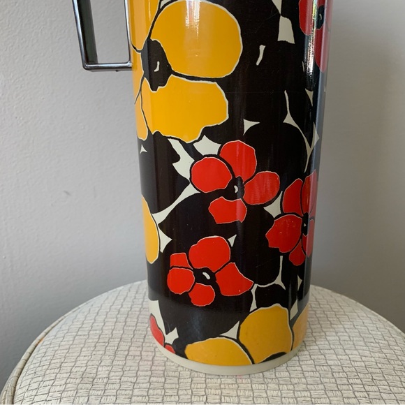 Vintage Aladdin Beverage Butler with orange and yellow floral print - Picture 3 of 10